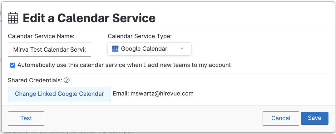 Changing Calendar Service