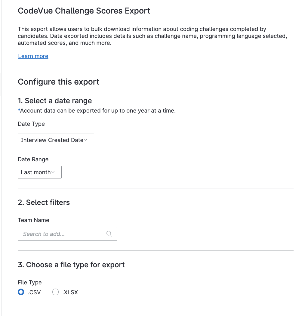 CodeVue Report Configuration