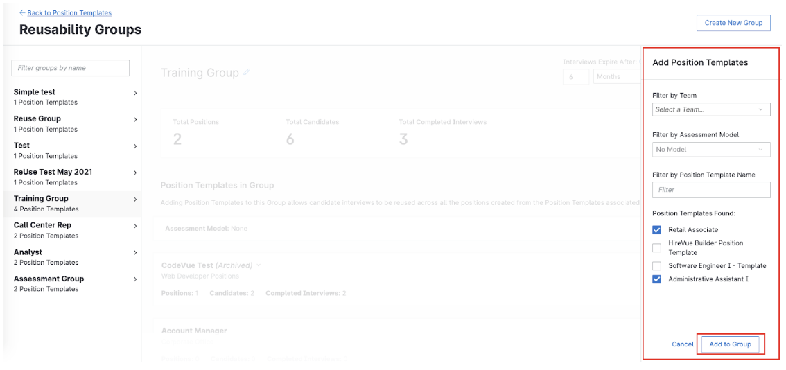 Add Position templates