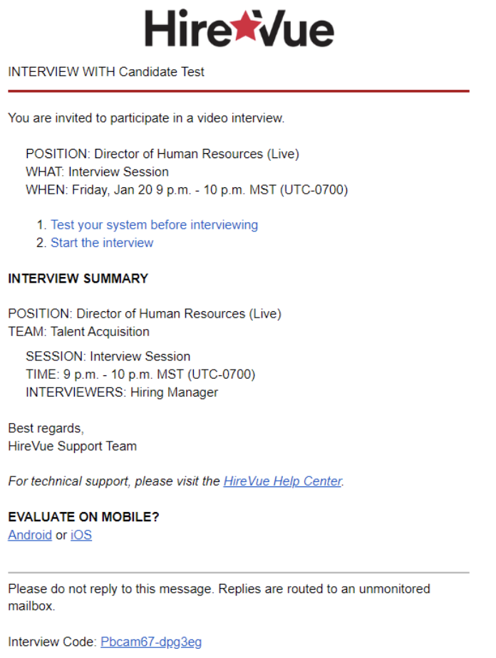 interview invite