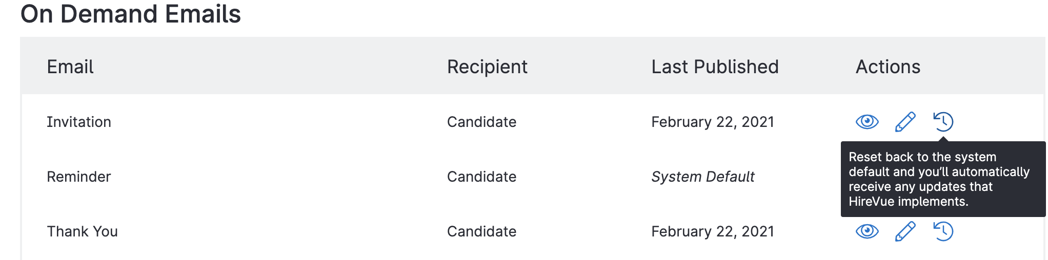 Reset Company Settings